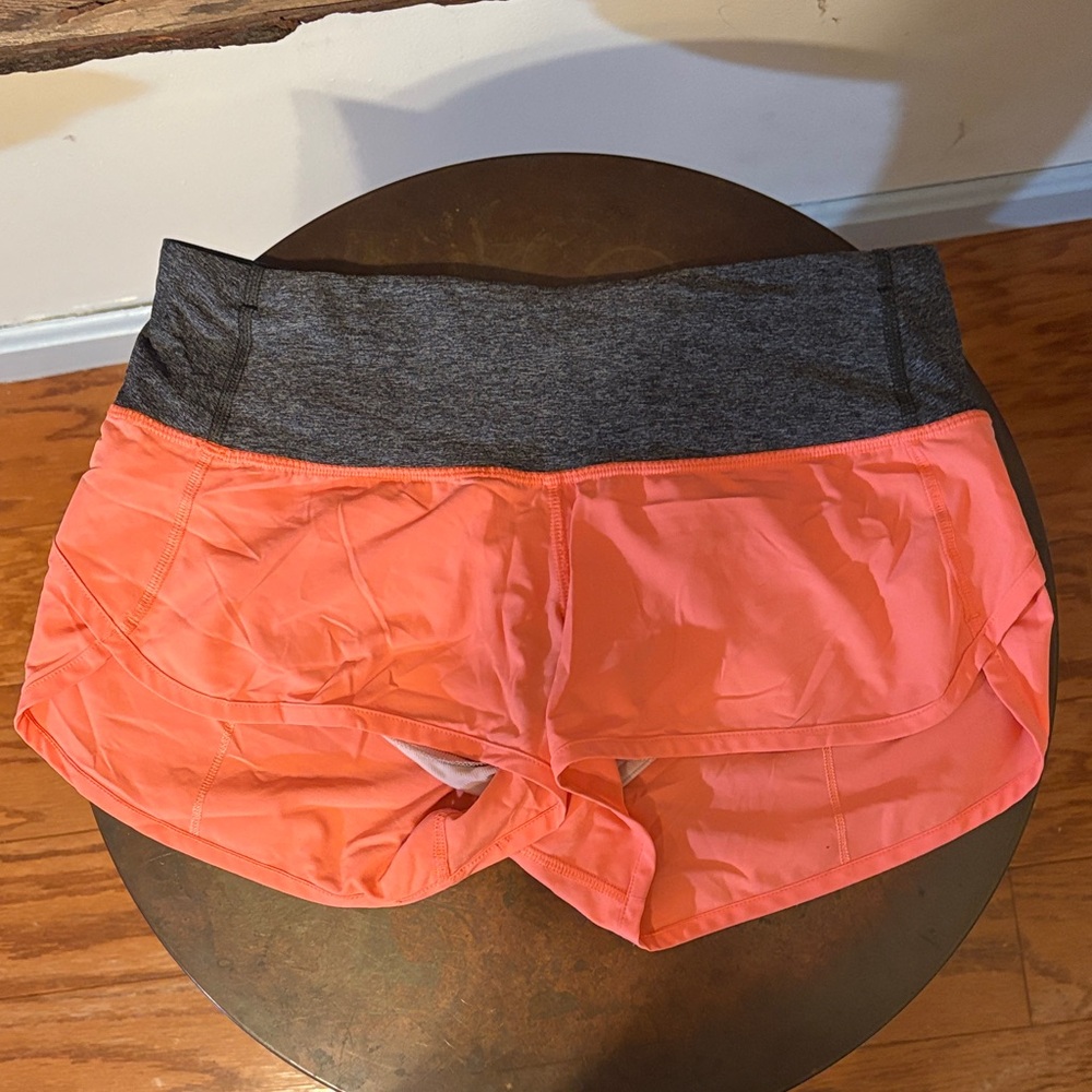 Lululemon Athletica Coral and Gray Athletic Shorts